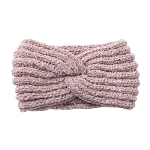 axy Damen Strick Haarband mit Twist Knoten Winter Stirnband, Headband gestrickt Haarbänder HBW3 (Altrosa) von axy