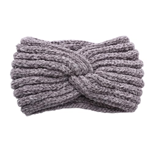 axy Damen Strick Haarband mit Twist Knoten Winter Stirnband, Headband gestrickt Haarbänder HBW3 (Grau) von axy