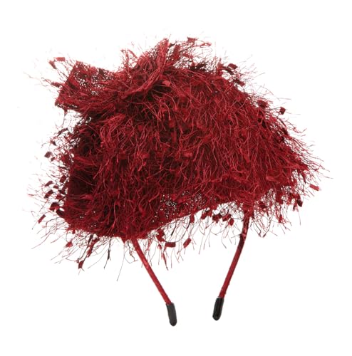 axy Fascinator Haarreif Hut mit Schleife Braut Kopfschmuck - Wunderschön Haarreifen Damen Stirnband Haarschmuck HRHU1 (Rot) von axy