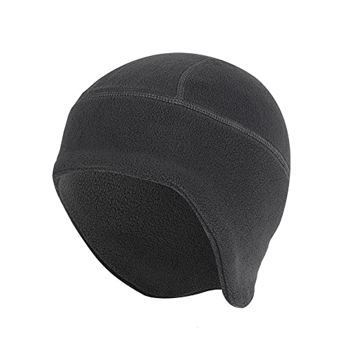 axy Fleece Mütze Wintermütze Fahrradmütze Sport Radmütze für Herren und Damen Helm Unterziehmütze Winddicht Thermo Radsport Laufmütze Radfahren Laufen Ohrenwärmer MUHE4 (Dunkelgrau) von axy