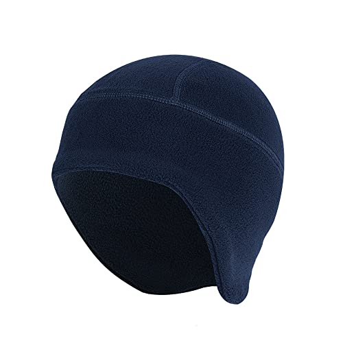 axy Fleece Mütze Wintermütze Fahrradmütze Sport Radmütze für Herren und Damen Helm Unterziehmütze Winddicht Thermo Radsport Laufmütze Radfahren Laufen Ohrenwärmer MUHE4 (Navyblau) von axy