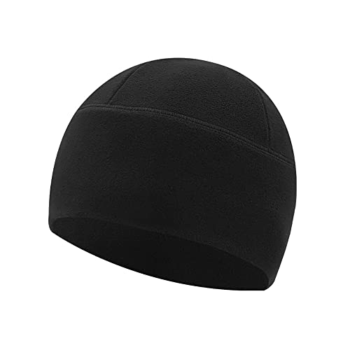 axy Fleece Mütze Wintermütze Laufmütze Fahrradmütze Sport Radmütze für Herren und Damen Helm Unterziehmütze Winddicht Thermo Radsport Radfahren Laufen MUHE3 (Schwarz) von axy