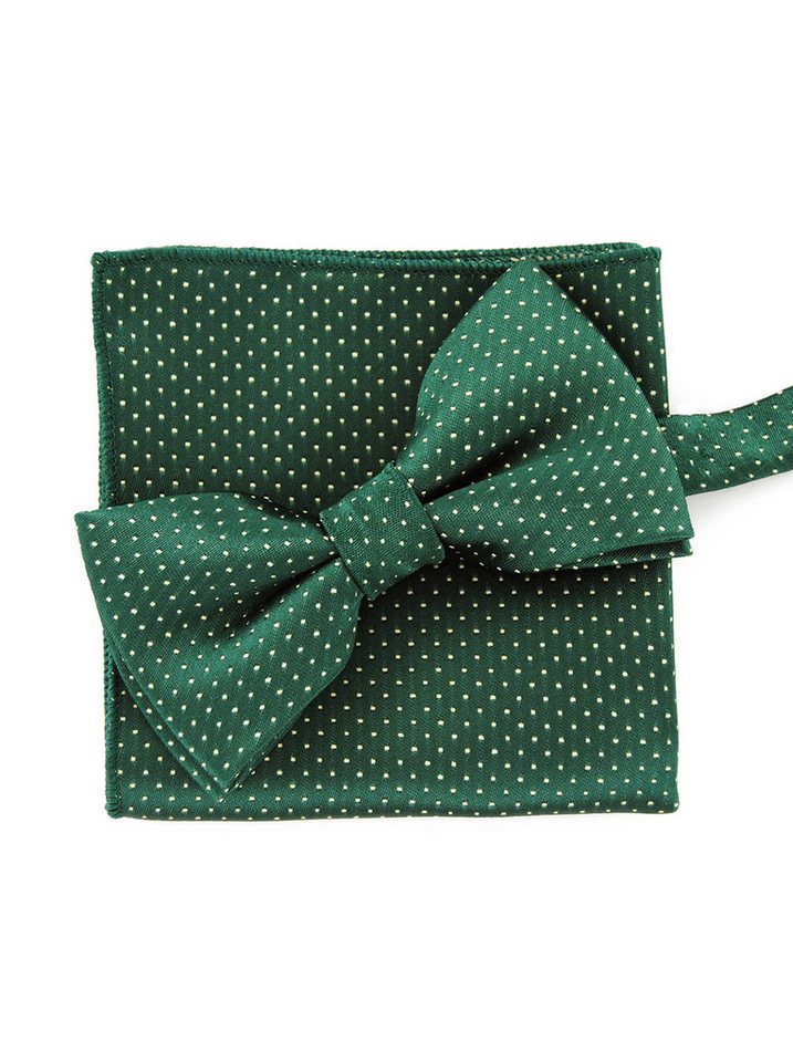 axy Fliege Herren Fliege mit Einstecktuch als Set (2er, 1x Fliege und 1x Einstecktuch) Fliege bereits gebunden, Schleife Konfirmation verstellbar von axy