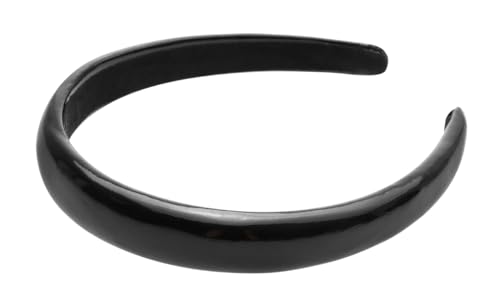 axy Gepolsterter Haarreif mit Metallicfarbe - Damen Haarreifen in Metallic-Optik Wunderschön Stirnband Haarschmuck HR27D (Schwarz) von axy