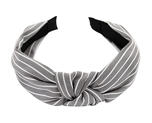 axy HR34s Vintage Look Haarreif Serie 34s Hair Band -Wunderschön Stirnband (Grau Weiss Streifen) von axy