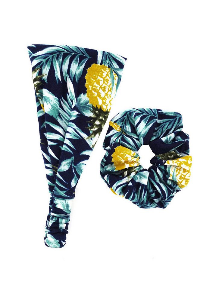 axy Haarband Haarband und Scrunchie Haargummis Set, 2er Set, 2-tlg., Damen Stirnband für Yoga und Sport Zopfhalter Hairband von axy