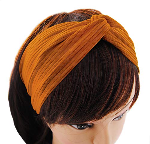 axy Haarband Yoga Strinband Headband Hairband Elastische Headbands Head Wrap für Sport, Running, Tennis HB7 (Orangebraun) von axy