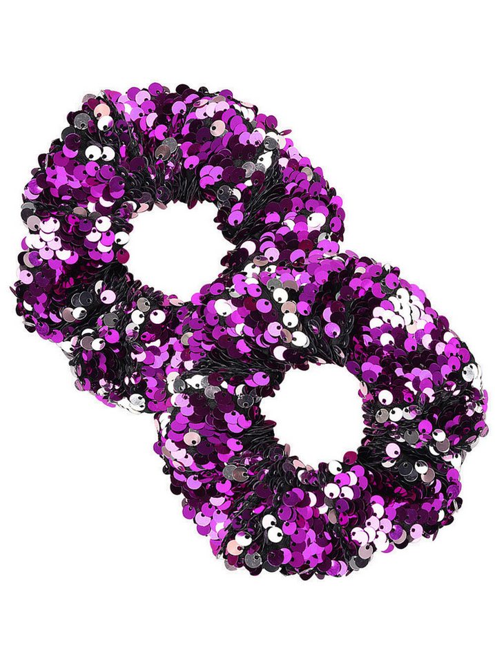 axy Haargummi Pailletten Haargummis Set Mädchen Damen Meerjungfrau, Doppelpack, 2-Teiliges Haargummis Set, elastisch glitzernd Zopfgummi Haarteil Haarband Zopfhalter von axy