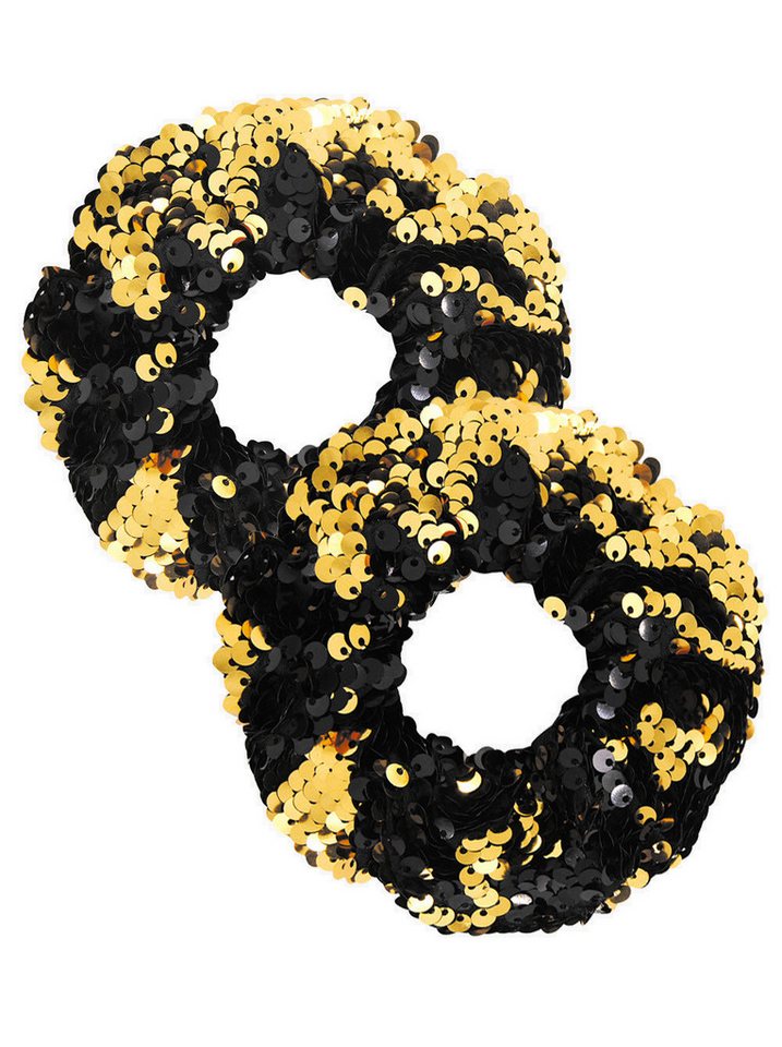 axy Haargummi Pailletten Haargummis Set Mädchen Damen Meerjungfrau, Doppelpack, 2-Teiliges Haargummis Set, elastisch glitzernd Zopfgummi Haarteil Haarband Zopfhalter von axy