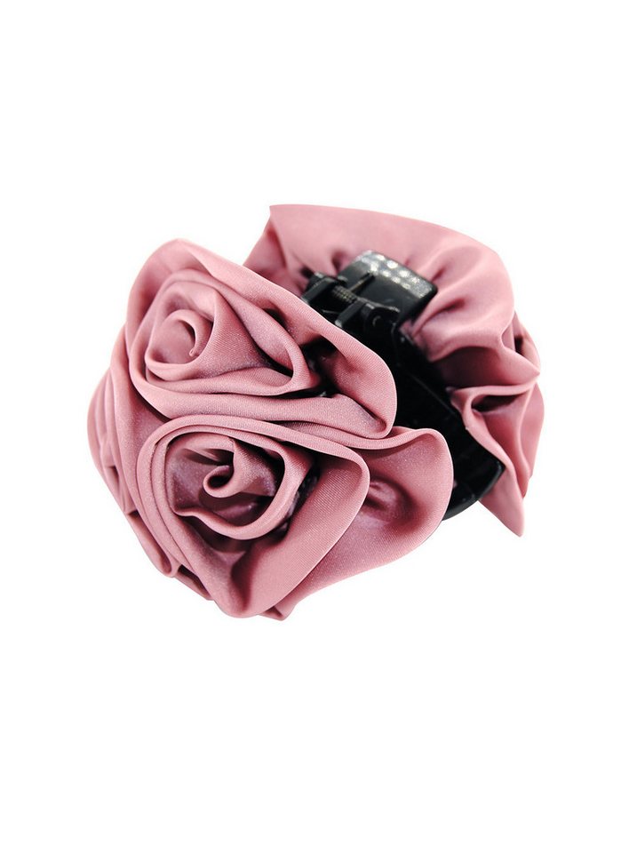 axy Haarklammer Haarkrallen mit 6 Satinrosen, Wunderschön Blumen Haarkrallen Damen Haarschmuck von axy
