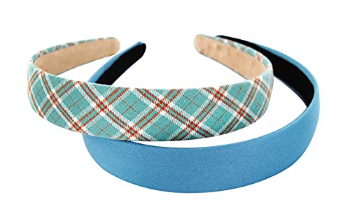 axy Haarreif 2er Set Klassic Vintage Haarreifen Hairband Damen Stirnband HRKD1 (2er Set - Blau) von axy