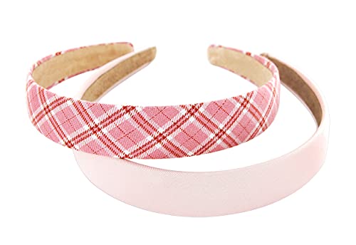 axy Haarreif 2er Set Klassic Vintage Haarreifen Hairband Damen Stirnband HRKD1 (2er Set - Pink) von axy