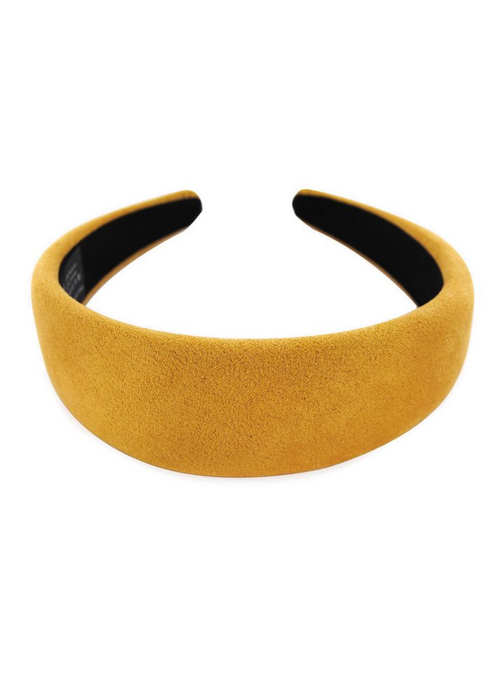 axy Haarreif Breiter Haarreif mit Flanell (Leder Optik) HRK5L, Vintage und Klassik-Look Damen Haareifen Haarband von axy