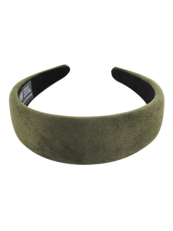 axy Haarreif Breiter Haarreif mit Flanell (Leder Optik) HRK5L, Vintage und Klassik-Look Damen Haareifen Haarband von axy