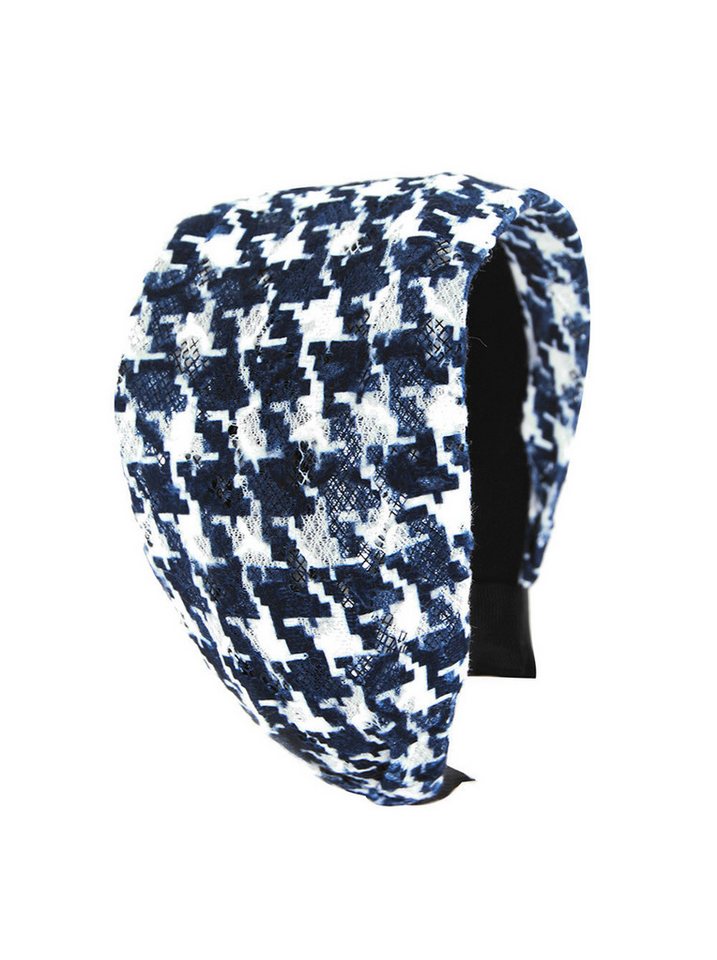 axy Haarreif Breiter Haarreif mit Hahnentrittmuster Wunderschön, Damen Breiter Haarreif 8cm Breit Haarreifen Haarband von axy