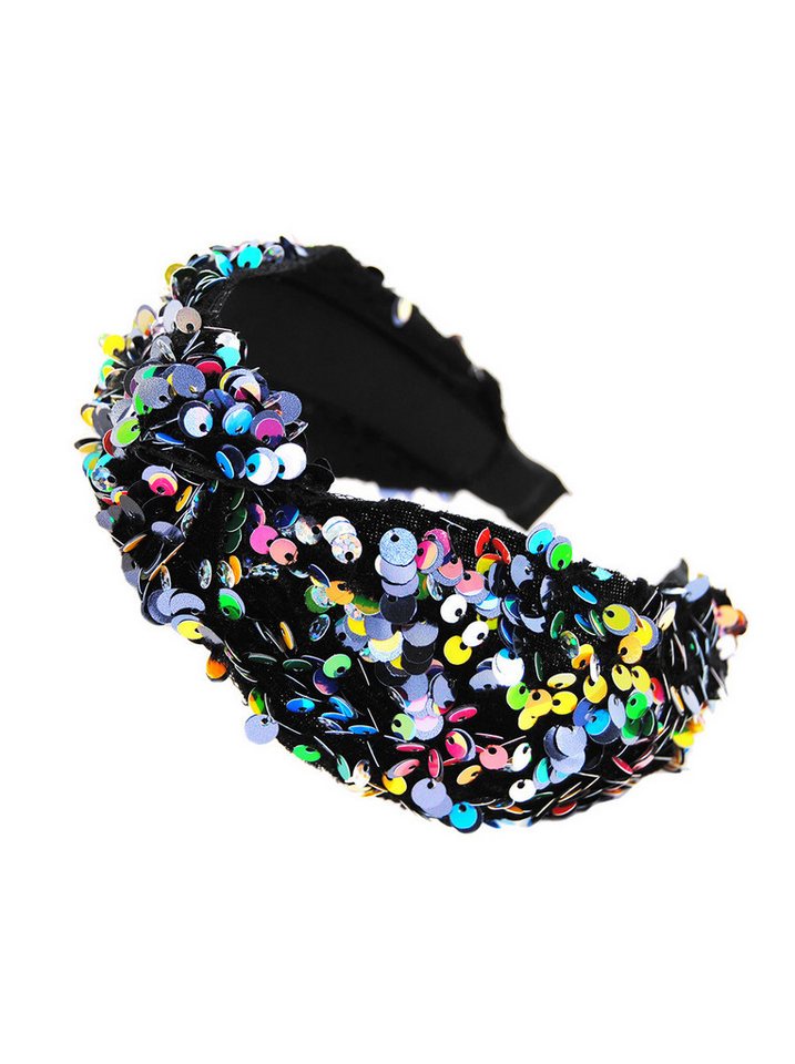 axy Haarreif Breiter Haarreif mit Pailletten und Knoten, Wunderschön Damen Haarreif Haarband Stirnband Haarreifen von axy