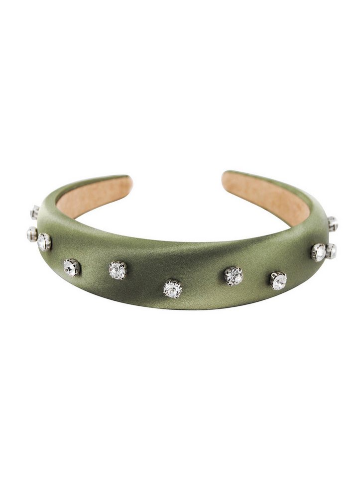 axy Haarreif Breiter Haarreif mit Schmucksteinen Stoff gepolstertes, Vintage Damen Haareifen mit Schmucksteinen Haarband von axy