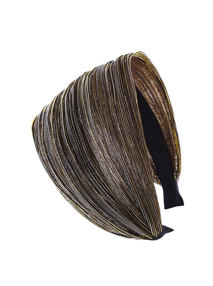 axy Haarreif Breiter Haarreif mit auffallenden Glitzerfäden in Tuchoptik, Damen Breiter Haarreif mit Glitzerfäden Haarband Haarreifen von axy