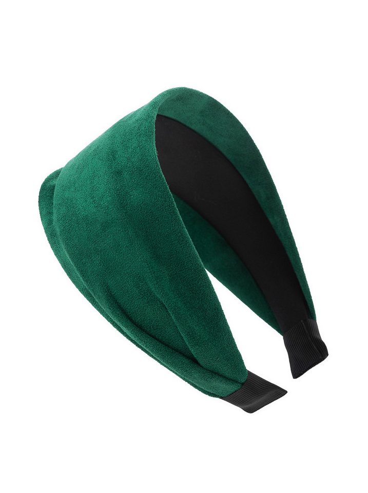 axy Haarreif Breiter Haarreif mit leichtem Flanell elegant, Damen Breiter Haarreif (Leder Optik) Haarband Haarreifen von axy