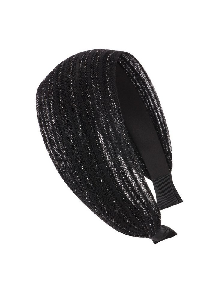 axy Haarreif Breiter Haarreif mit leichtem Glitzer-Effekt in Tuchoptik Wunderschön, Damen Breiter Haarreif mit Glitzerfäden Haarband Haarreifen von axy