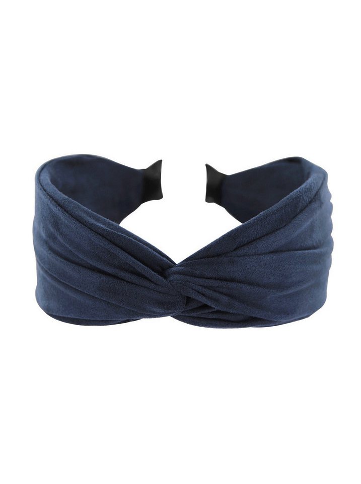 axy Haarreif Breiter Haarreif mit raffiniertem Knoten aus leichtem Flanellstoff, Damen Breiter Haarreif (Leder Optik) Haarband Haarreifen von axy