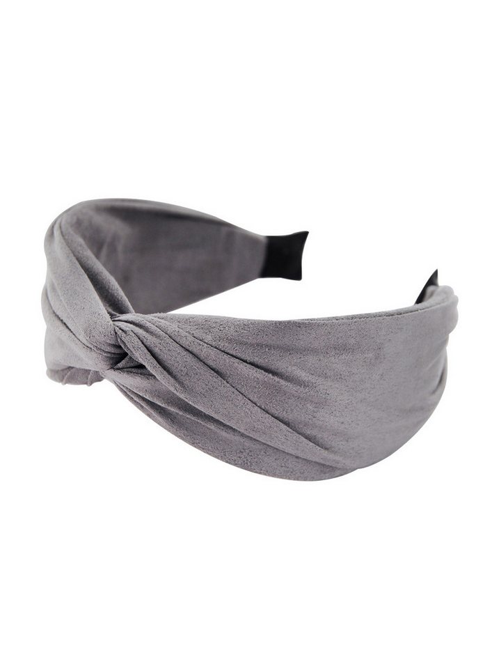 axy Haarreif Breiter Haarreif mit raffiniertem Knoten aus leichtem Flanellstoff, Damen Breiter Haarreif (Leder Optik) Haarband Haarreifen von axy