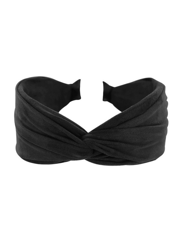 axy Haarreif Breiter Haarreif mit raffiniertem Knoten aus leichtem Flanellstoff, Damen Breiter Haarreif (Leder Optik) Haarband Haarreifen von axy