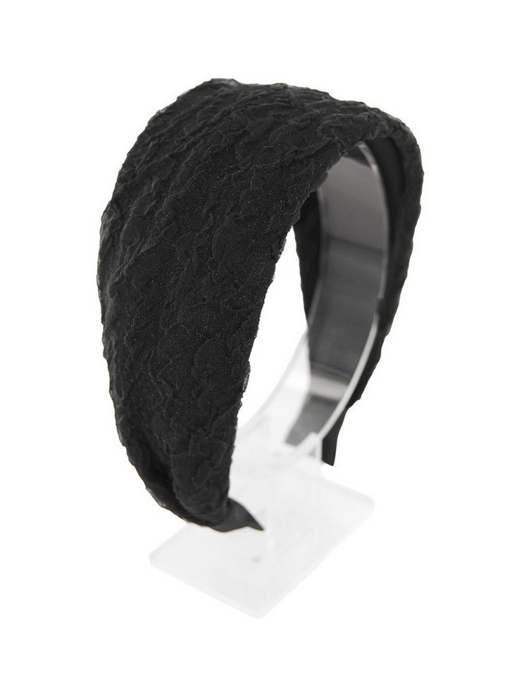 axy Haarreif Breiter Haarreif mit strukturiertem Spitzenstoff Wunderschön, Damen Breiter eleganter Haarreif Haarreifen Haarband von axy