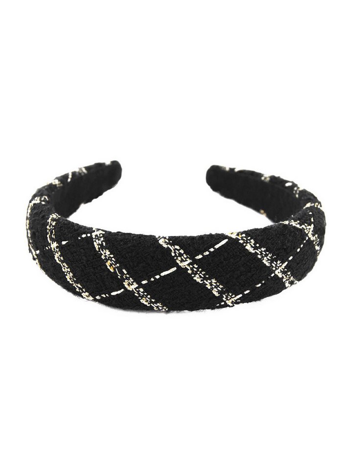 axy Haarreif Haarreif aus Tweed Stoff gepolstertes, Vintage Tweed Stoff Damen Haareifen Haarband von axy