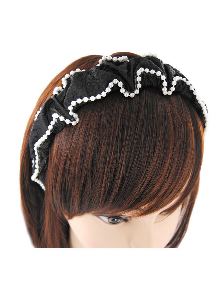 axy Haarreif Haarreif mit Perlen in modischem Design, Vintage Damen Haareifen Haarband von axy
