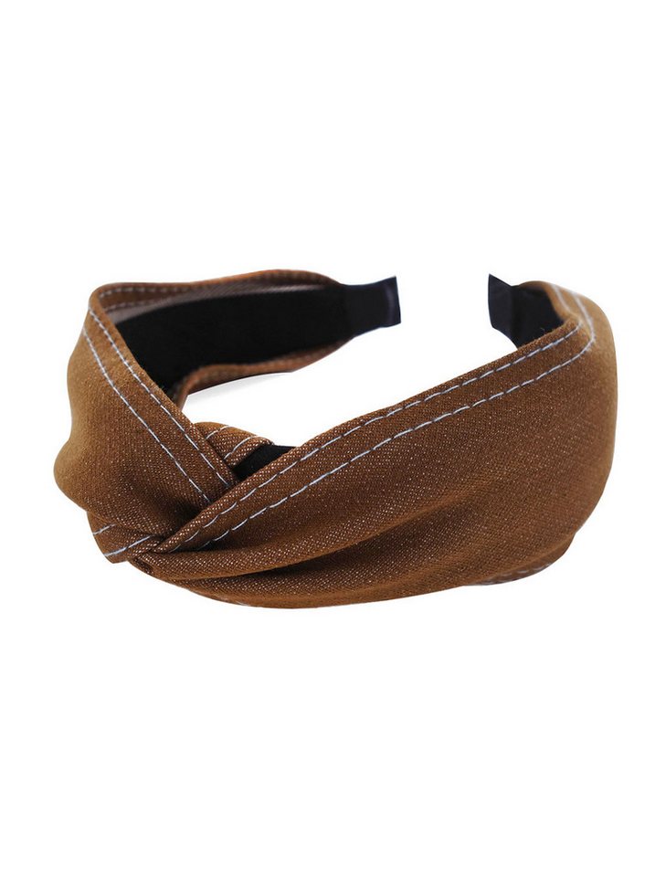 axy Haarreif Haarreif mit raffinierten Knoten und Jeans Stoff, Vintage Klassik-Look Damen Haareifen Haarband von axy