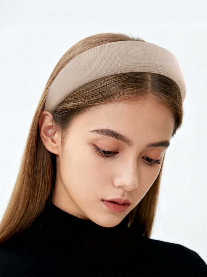 axy Haarreif Klassischer gepolsterter Haarreif aus geripptem Stoff elegant, Damen Breiter Haarreif Haarband Haarreifen von axy