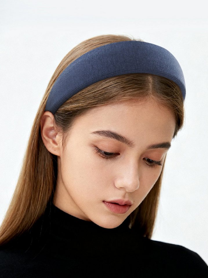 axy Haarreif Klassischer gepolsterter Haarreif aus geripptem Stoff elegant, Damen Breiter Haarreif Haarband Haarreifen von axy