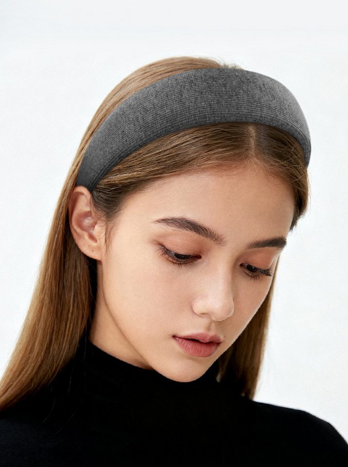 axy Haarreif Klassischer gepolsterter Haarreif aus geripptem Stoff elegant, Damen Breiter Haarreif Haarband Haarreifen von axy