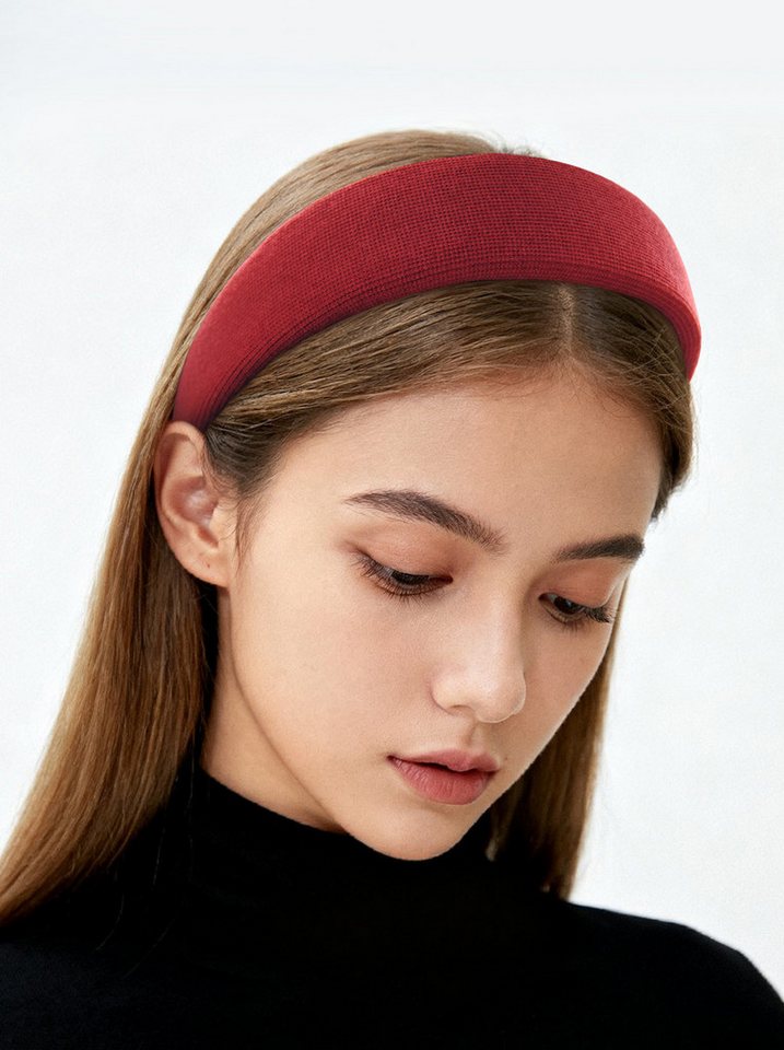 axy Haarreif Klassischer gepolsterter Haarreif aus geripptem Stoff elegant, Damen Breiter Haarreif Haarband Haarreifen von axy