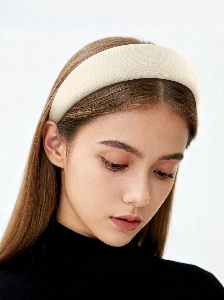 axy Haarreif Klassischer gepolsterter Haarreif aus geripptem Stoff elegant, Damen Breiter Haarreif Haarband Haarreifen von axy