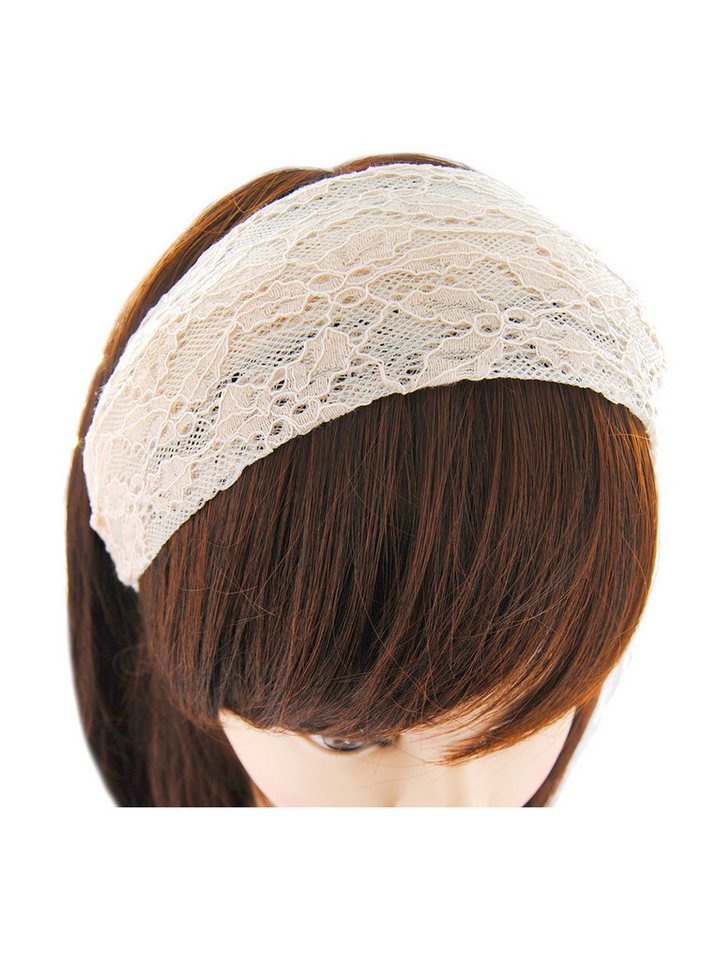 axy Haarreif Lady Look Breiter Haarreif, aus wunderschöner Spitzenstoff Haarband Haarreifen von axy