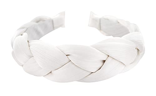 axy Haarreif mit Geflochtener Stoff in Candy Colours - Wunderschön Damen Stirnband Haarschmuck Haarreifen HRZ2 (Weiss) von axy