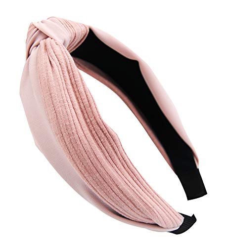 axy Haarreif mit Knoten-Vintage-Wunderschön Stirnband Haarschmuck Damen Haarreifen HR34 (Stil A - Pink) von axy