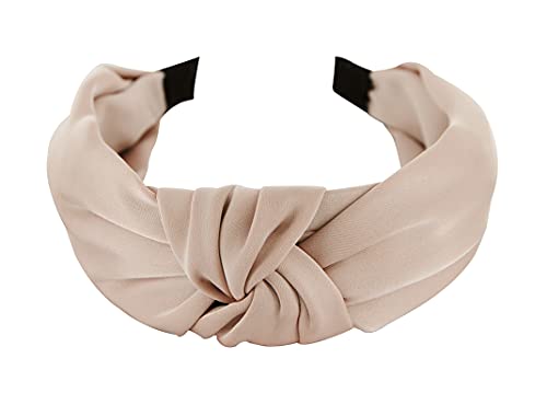 axy Haarreif mit Knoten und Satin bezogen-Vintage-Wunderschön Stirnband Haarschmuck Damen Haarreifen HR35A (Taupe) von axy