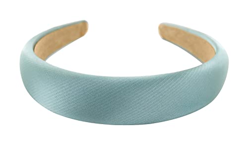 axy Haarreif mit Stoff gepolstertes Metallicfarbe - Damen Haarreifen in Metallic-Optik Stirnband Haarschmuck HRK2B (Hellblau) von axy