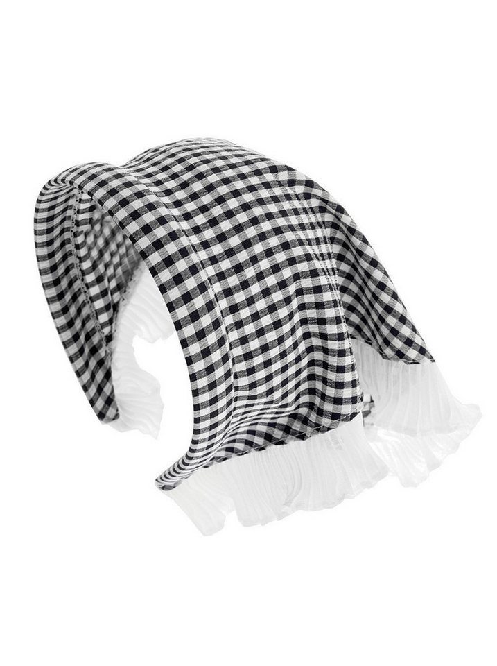 axy Haarreif mit integriertem Dreiecks-Kopftuch mit Spitze, Damen Dreieck Bandana Haarschal Oktoberfest Magd-Kostüm von axy