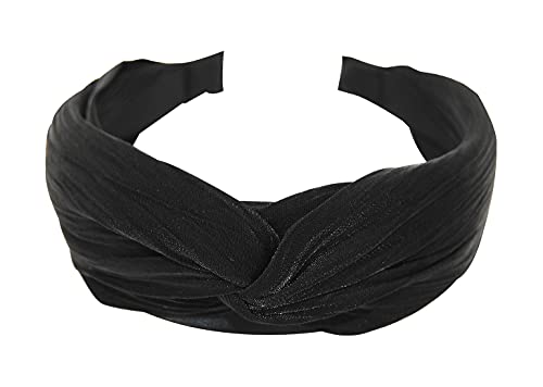 axy Haarreif mit raffinierten Knoten und leichtem Glanz - Wunderschön Stirnband Haarschmuck Haarreifen HRD2 (Schwarz) von axy