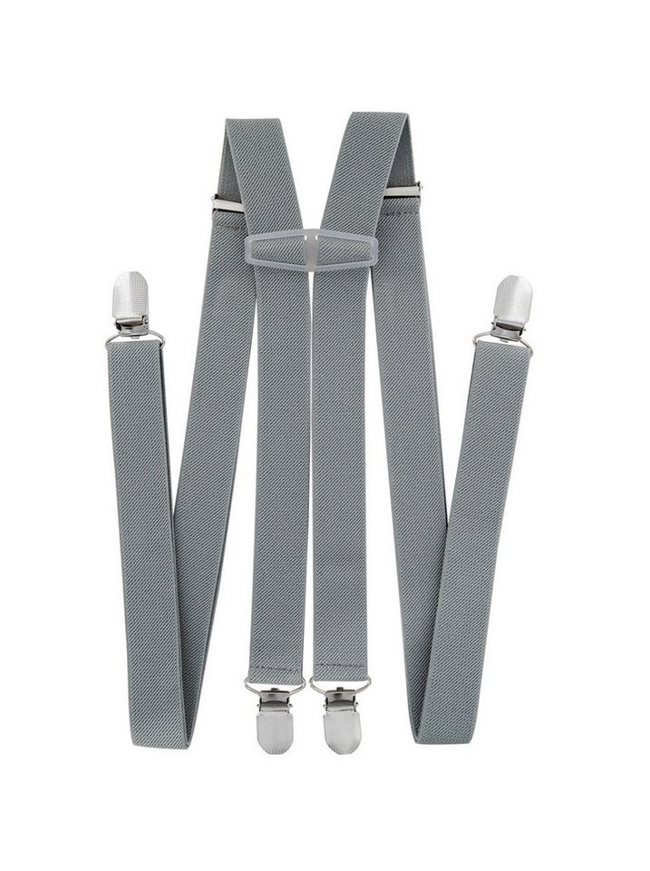 axy Hosenträger Herren Hosenträger 4 Stabile Clips H-Form 2,5cm Breit verstellbar und elastisch 120cm Lang von axy