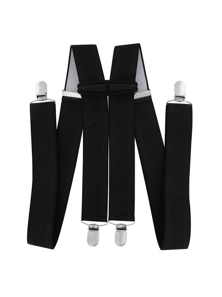axy Hosenträger Herren Hosenträger 4 Stabile Clips H-Form 3,5cm Breit verstellbar und elastisch 120cm Lang von axy