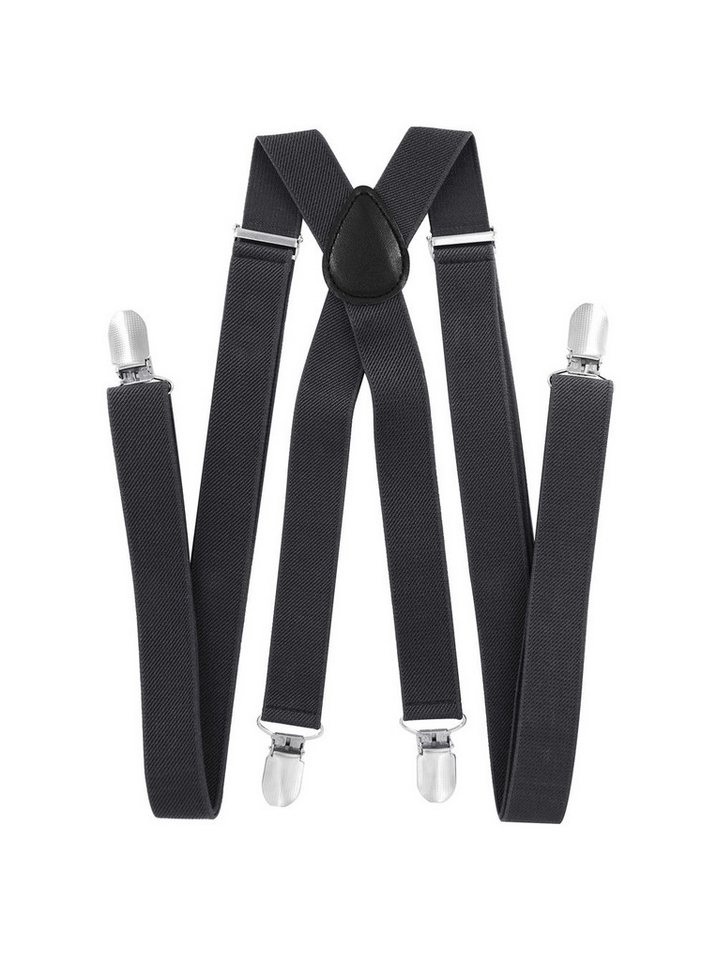 axy Hosenträger Herren Hosenträger 4 Stabile Clips X-Form 2,5cm Breit verstellbar und elastisch 120cm Lang von axy
