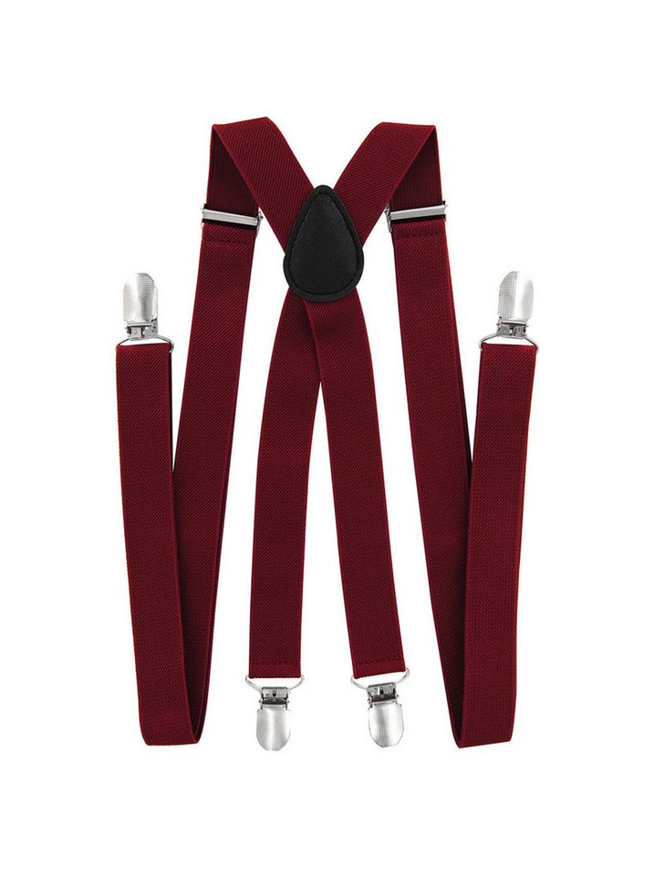 axy Hosenträger Herren Hosenträger 4 Stabile Clips X-Form 2,5cm Breit verstellbar und elastisch 120cm Lang von axy
