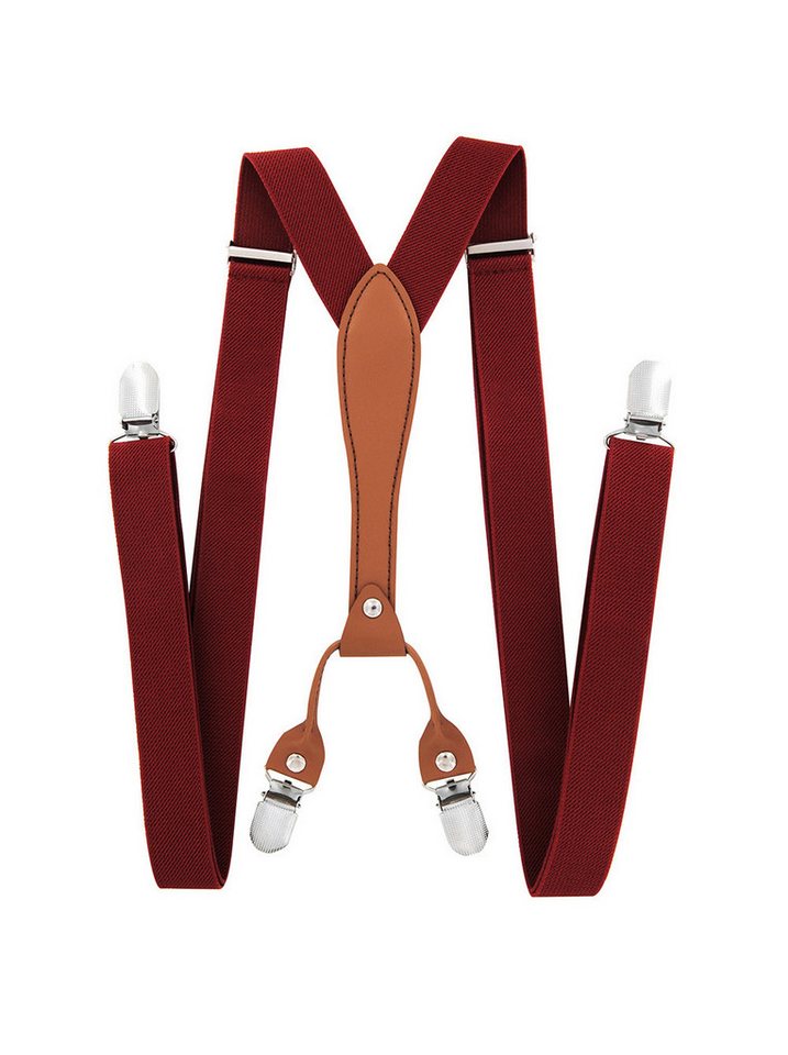 axy Hosenträger Herren Hosenträger 4 Stabile Clips X-Form 2,5cm Breit verstellbar und elastisch 120cm Lang von axy