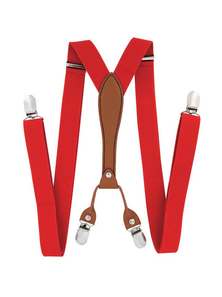 axy Hosenträger Herren Hosenträger 4 Stabile Clips X-Form 2,5cm Breit verstellbar und elastisch 120cm Lang von axy