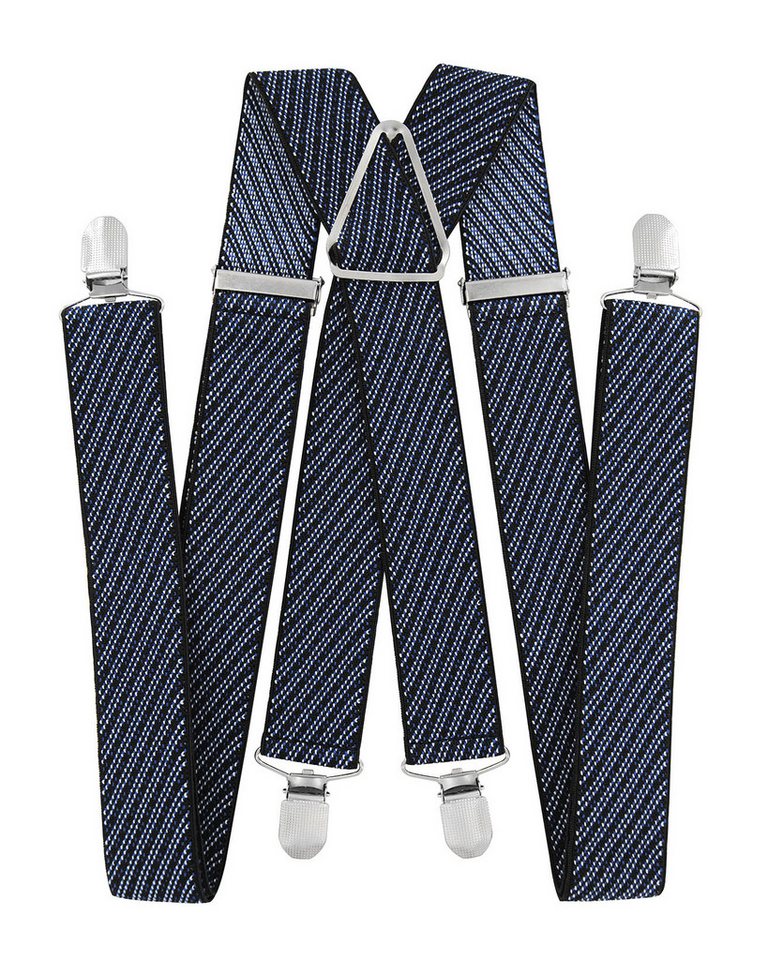 axy Hosenträger Herren Hosenträger 4 Stabile Clips X-Form 3,5cm Breit verstellbar und elastisch 120cm Lang von axy